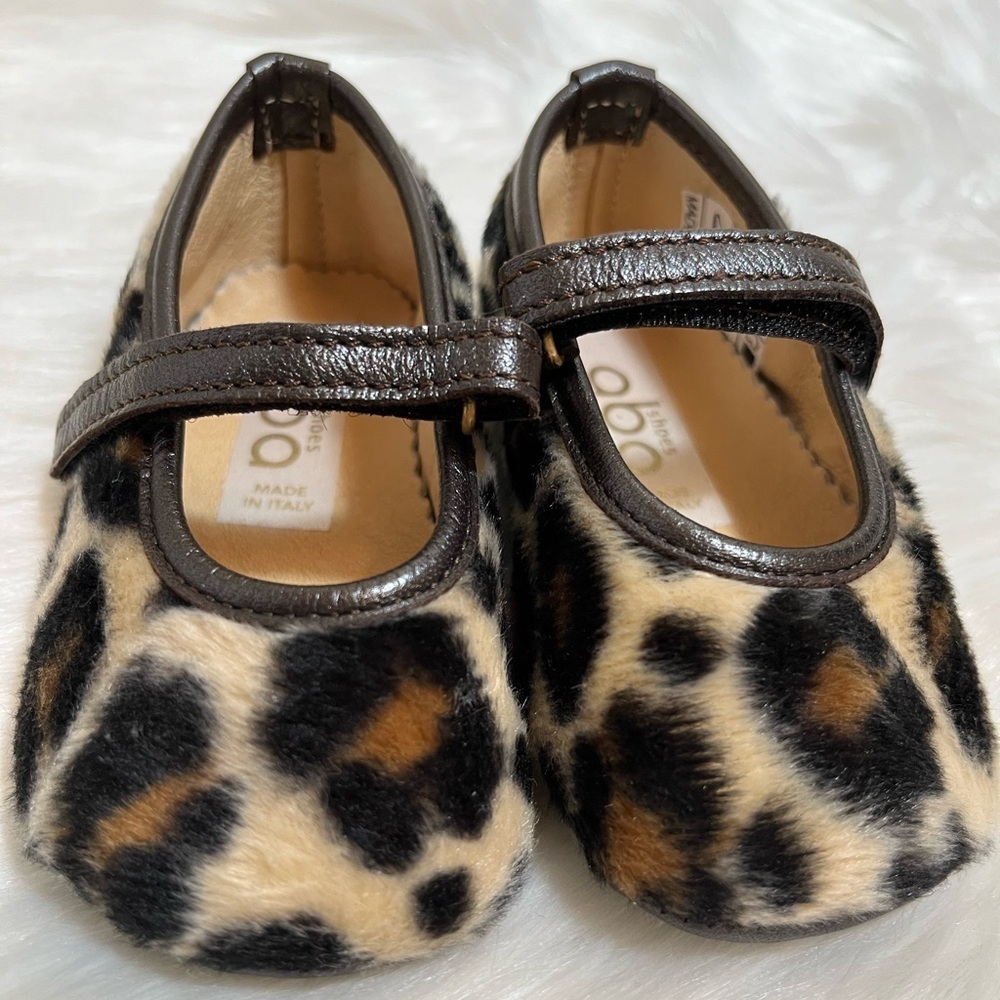 Aba Brown Tan Animal Print Faux Fir Soft Sole Shoes